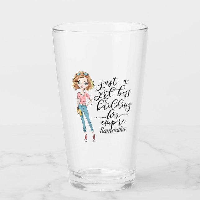 Elegant  and Cute Lady | Girl Boss Glass (Front)