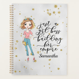 Elegant and Cute Lady Girl Boss Grey Planner