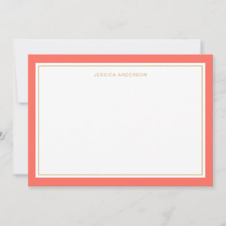 Elegant And Feminine Cora Gold Border Personalised Card