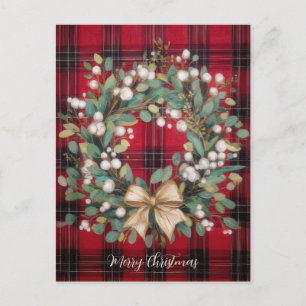 Elegant and Festive Christmas Wreath Design Holiday Postcard