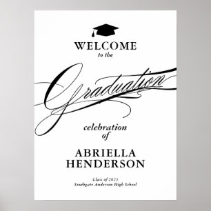Elegant and Formal Script Graduation Welcome Poster