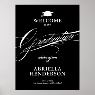 Elegant and Formal Script Graduation Welcome Poster