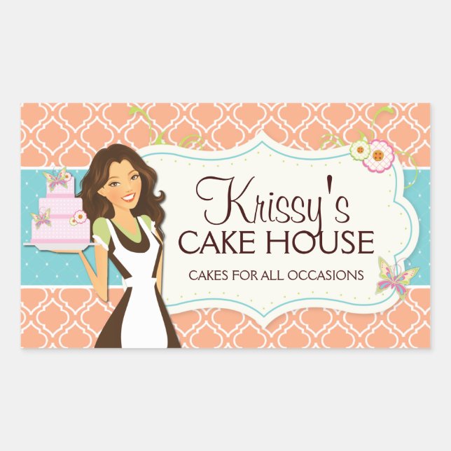 Elegant and Fun Bakery Box Stickers (Front)
