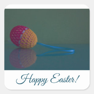 Elegant and Fun Easter Egg Holiday Square Sticker 