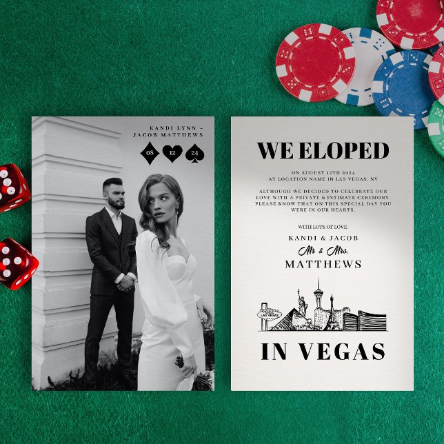 Elegant and Fun Las Vegas Elopement Announcement  (LAs Vegas Elopement Wedding)