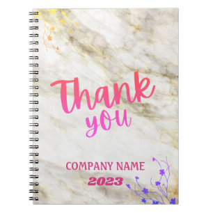 Elegant and Functional Name Customise White Marble Notebook