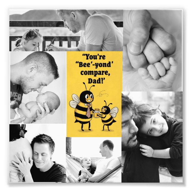 Elegant and funny Dad Photo collage Poster (Front)