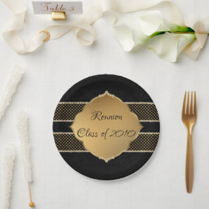 Elegant and Gold and black reunion   Paper Plate