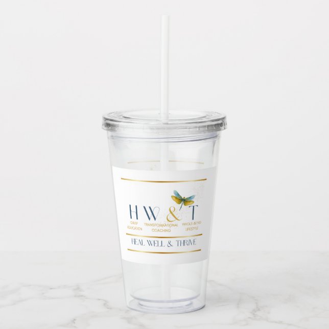 Elegant and Inspirational HWT Gold Collection Acrylic Tumbler (Front)