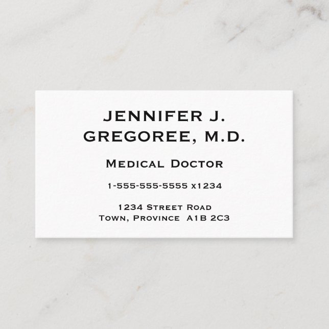 Elegant and Minimal Medical Doctor Business Card (Front)