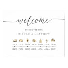 Elegant and Minimal Wedding Order of Events Sign