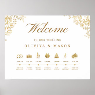 Elegant and Minimal Wedding Order of Events Sign 