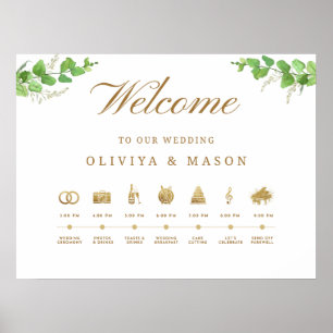 Elegant and Minimal Wedding Order of Events Sign