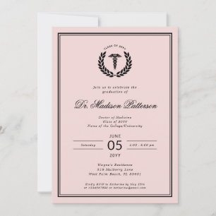 Elegant and Minimalist Medical School Graduation Invitation