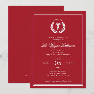 Elegant and Minimalist Medical School Graduation Invitation
