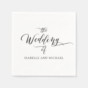 Elegant and Minimalist Personalised Wedding Napkin
