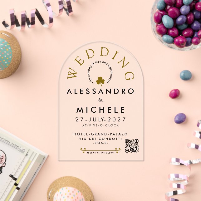 Elegant And Minimalist  Simple Wedding With QR Acrylic Invitations (Insitu (Celebration))