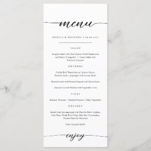 Elegant And Minimalistic Menu Card