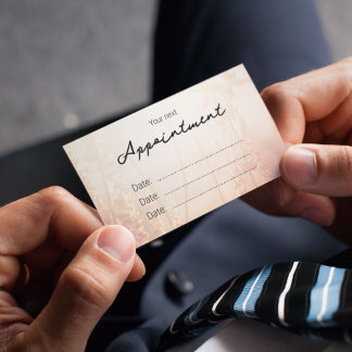 Elegant and minimalistic rose gold appointment card