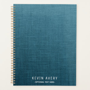 Elegant and modern Blue Linen Texture Planner