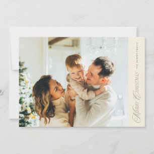 Elegant and Modern Four Photo Merry Christmas Holiday Card
