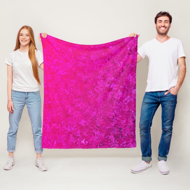 Elegant and modern fuschia pink abstract pattern fleece blanket (In Situ)