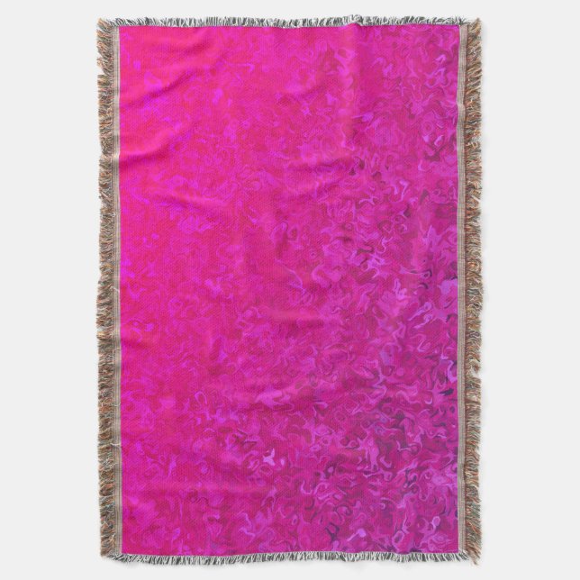 Elegant and modern fuschia pink abstract pattern throw blanket (Front Vertical)