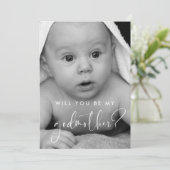 Elegant and modern Godmother proposal photo card (Standing Front)