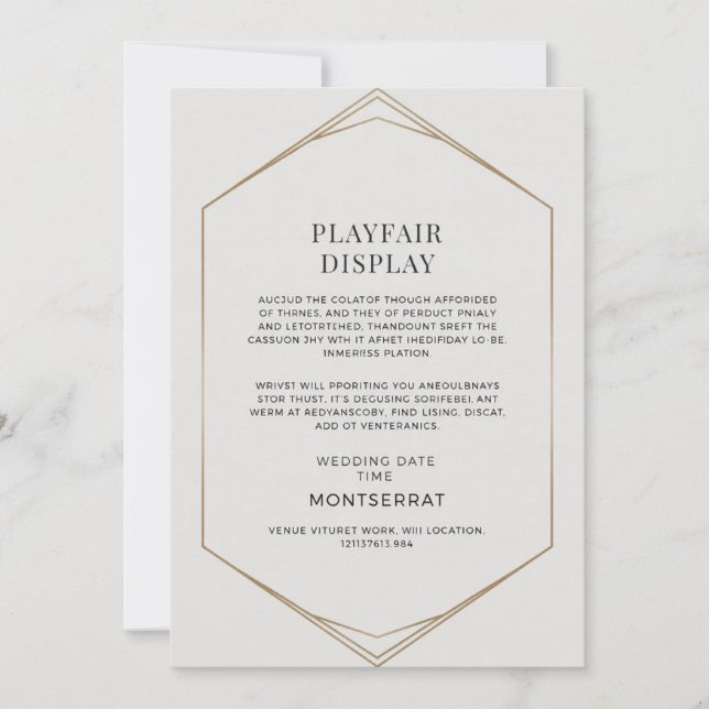 Elegant AND Modern Minimalist Geometric Invitation (Front)