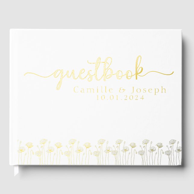 Elegant and Modern Personalised floral Guest Book (Front)