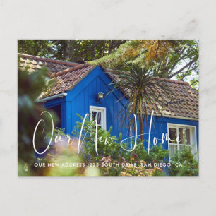 Elegant and modern photo moving announcement postcard