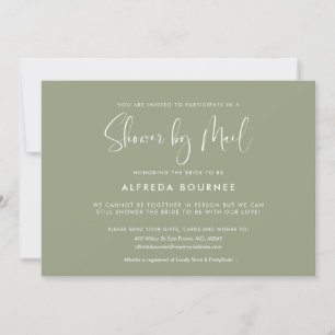 Elegant and modern Sage Green Shower by mail Invitation