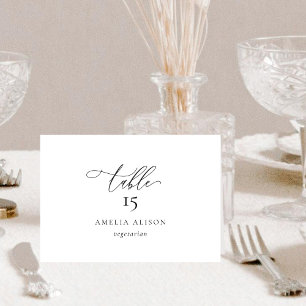 Elegant and Modern Table Card with meal option