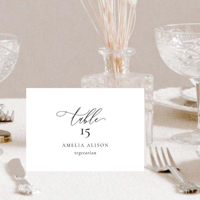 Elegant and Modern Table Card with meal option (Creator Uploaded)