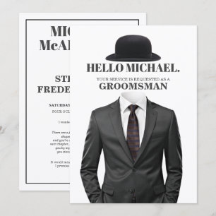 Elegant and Modern Wedding Groomsman Proposal Card