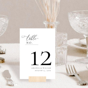 Elegant and Modern  Wedding Table Number card
