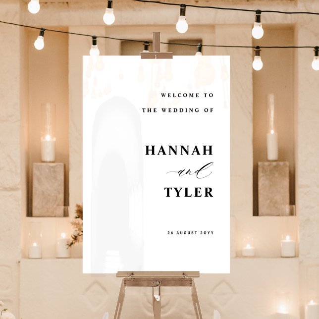 Elegant and Modern Wedding Welcome White Acrylic Sign (Creator Uploaded)