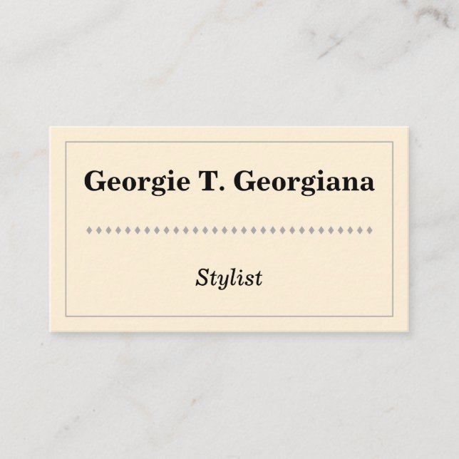 Elegant and Plain Stylist Business Card (Front)