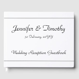 Elegant and Plain Wedding Party Guestbook
