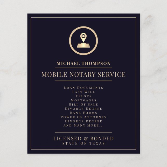 Elegant and professional indigo gold  flyer (Front)