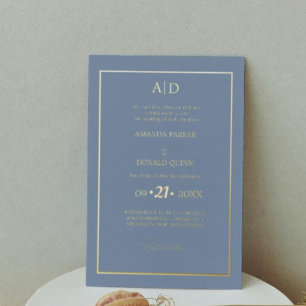 Elegant and Romantic Dusty Blue Monogram Wedding