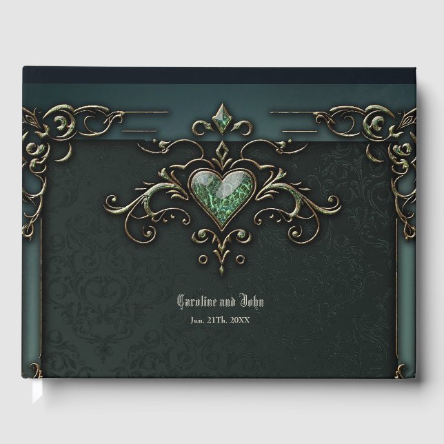 Elegant and romantic vintage design.  guest book (Front)