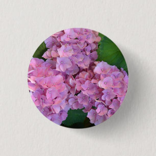 Elegant and Rustic Hortensia Hydrangea macrophylla 3 Cm Round Badge