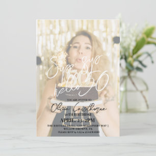 Elegant and simple 50th Photo Birthday Invitation
