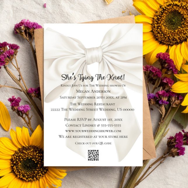 Elegant and Simple Bow Theme Wedding Shower Invitation (Creator Uploaded)