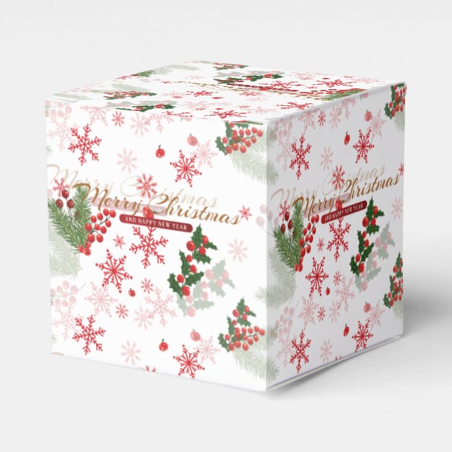 Elegant and Simple Christmas Pattern Favour Box (Front Side)
