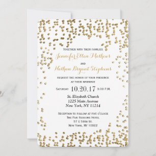 Elegant and Simple Faux Gold Confetti Invitation