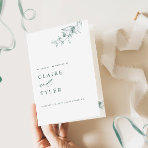 Elegant and Simple, Green Wedding Program