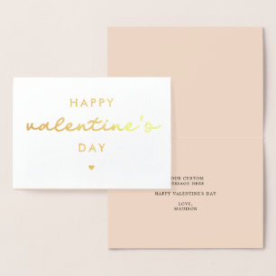Elegant and Simple Happy Valentine's day Foil Card