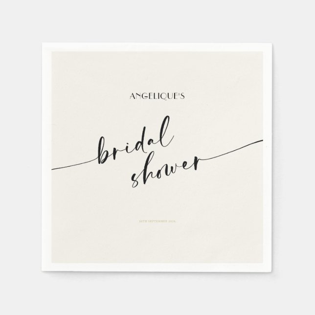 Elegant and Simple - Minimalist Bridal Shower Napkin (Front)